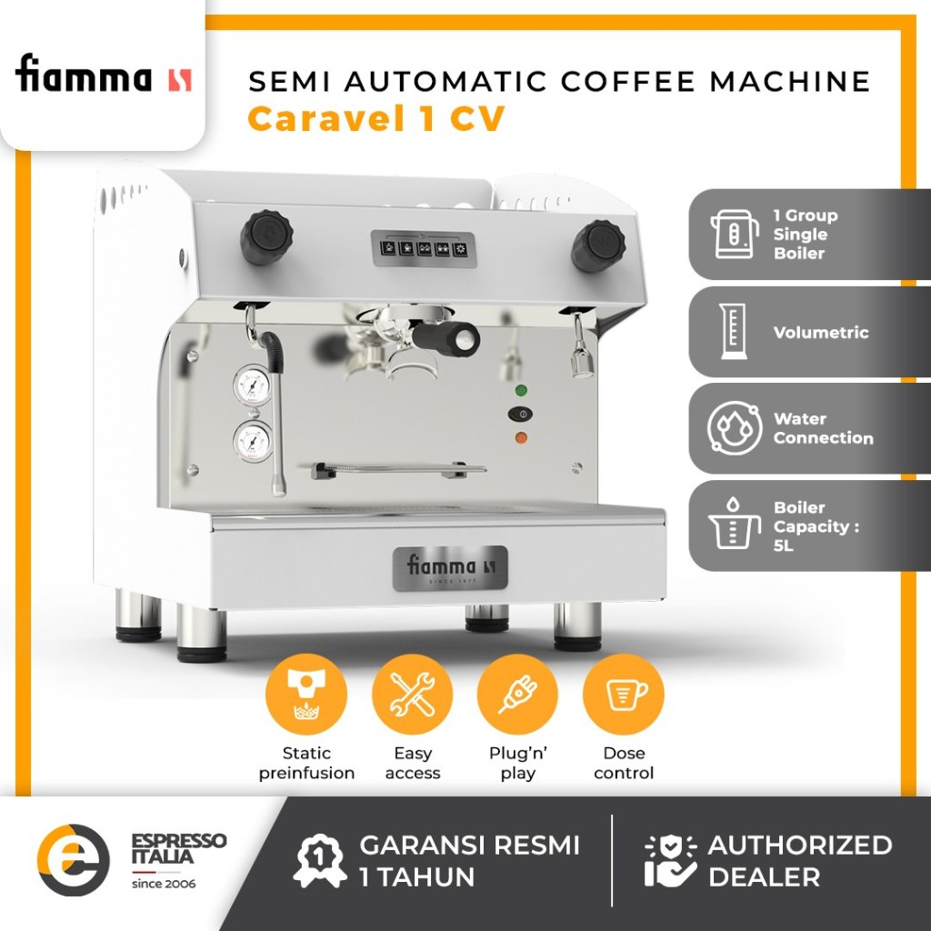 FIAMMA CARAVEL 1 CV - Mesin Kopi Semi Automatic 1 Group Volumetric