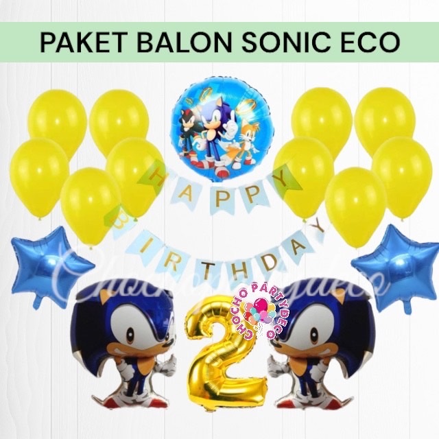 Paket  Balon SONIC THE HEDGEHOG / Dekorasi Ulang Tahun Sonic