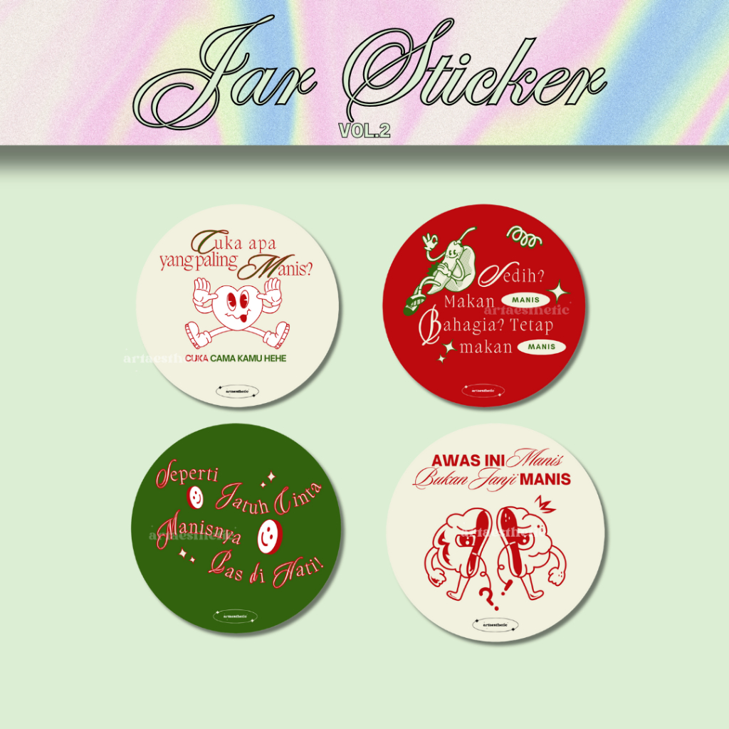 

[vol 2] Jar Sticker | Stiker Toples Lucu Spesial Manis-Manis by artaesthetic