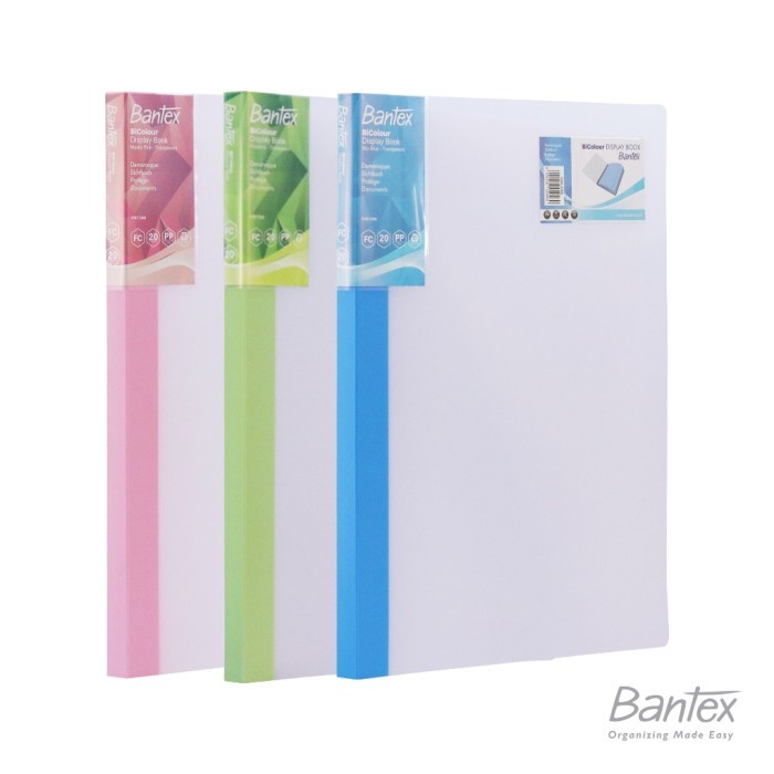

Bantex Bi-Colour Display Book Clear Folio/F4 20 Pocket # 3183 (pcs)