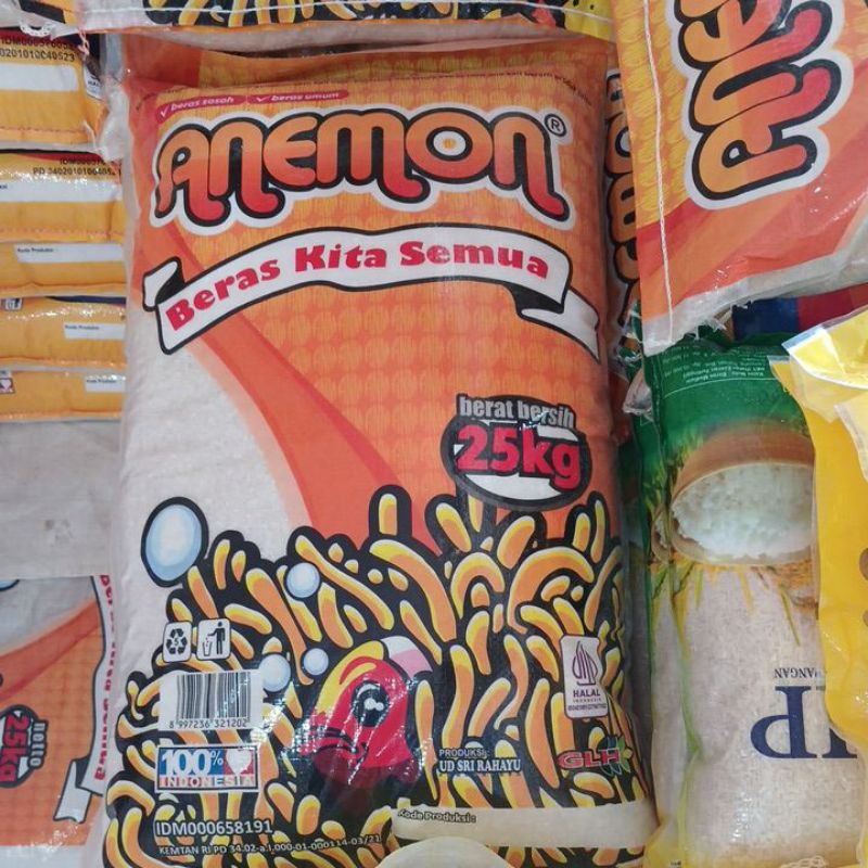 

Beras Anemon 25 kg pulen dan premium