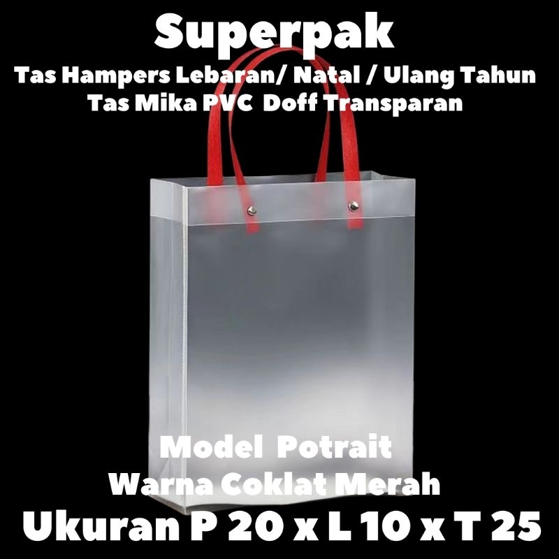 

(10pcs) Ukuran 20x10x25 Tas Gagang MERAH / Tas Souvenir Goodie Bag Ulang Tahun Lebaran Imlek Premium