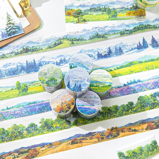 

[Artopia] 1 Roll 2m Washi Sticker Roll Rolling Mountain RMR Stiker Pemandangan Alam Scenery Hutan