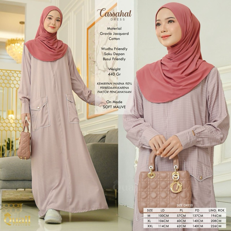 Quail Hijab - Cassahal Reborn | Dress Gamis Daily Premium | Baju Cantik Motif Printing Best Seller