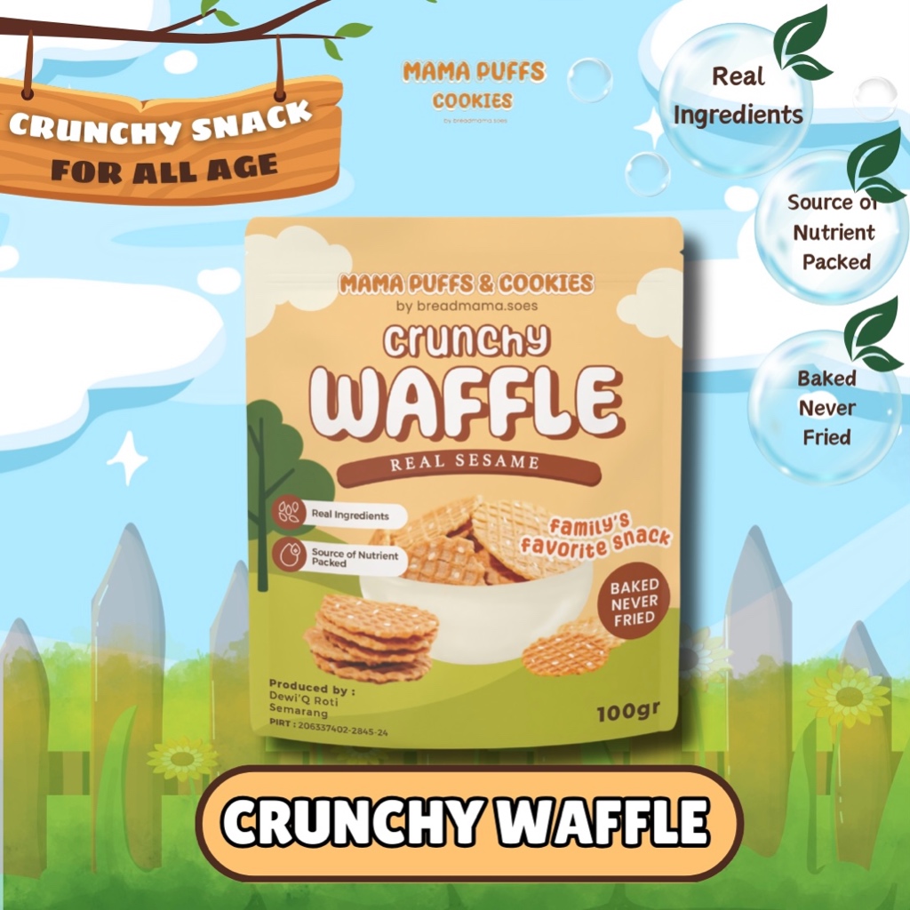 

Mama Puffs Cookies Cemilan Anak Sehat Crunchy Waffle