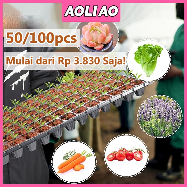 【50/100 Pcs】Mulai Dari Rp 3.830 Saja lubang pot tray semai bibit benih / pot bibit / seedling pot
