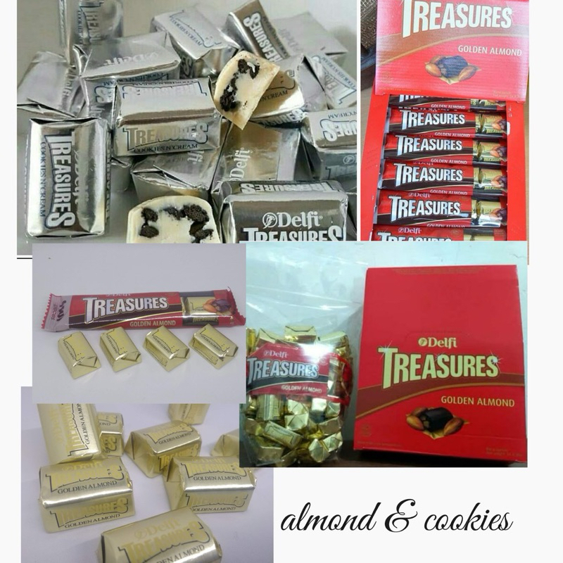 

[ECER] Treasure Cookies n Cream Treasure Almond Treasure Gold Coklat Delfi Almond Cookies and Cream