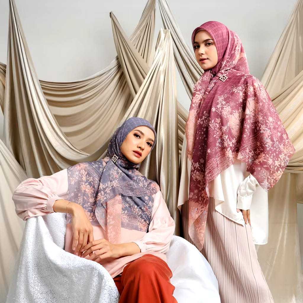 Umama Scarf - Kerudung Motif Jilbab Segiempat Hijab Daily Motif Laser Cut - Logo Aluminium Gold
