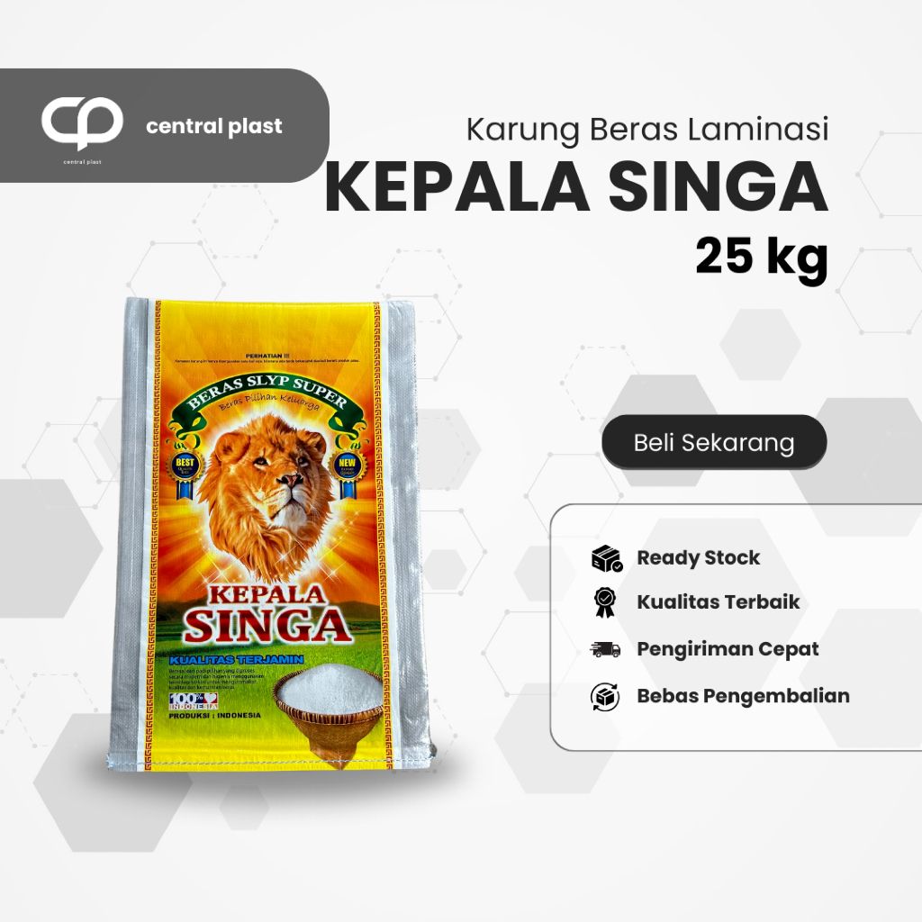 Karung Beras Laminasi 25 kg Cap Kepala Singa