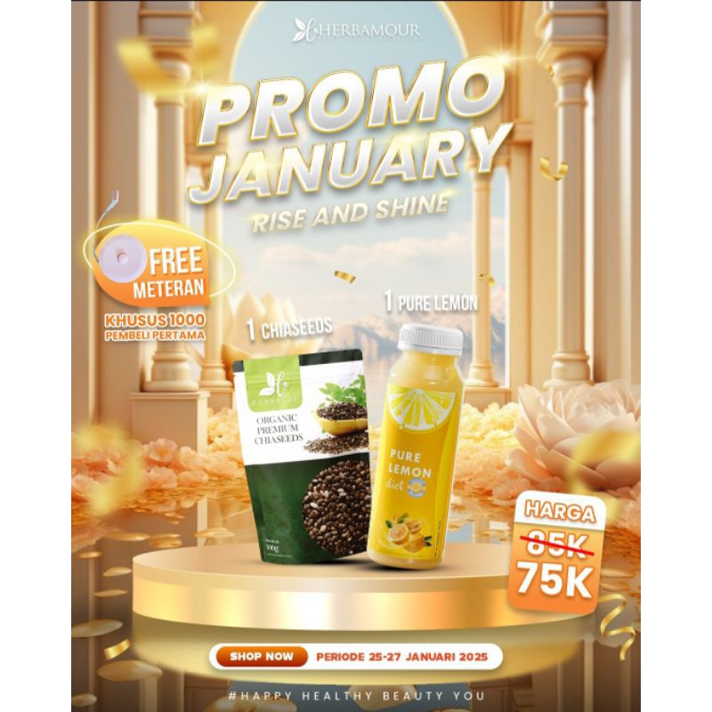 

[Promo January] Bundling 1 Pure Lemon & 1 Chiaseeds free meteran