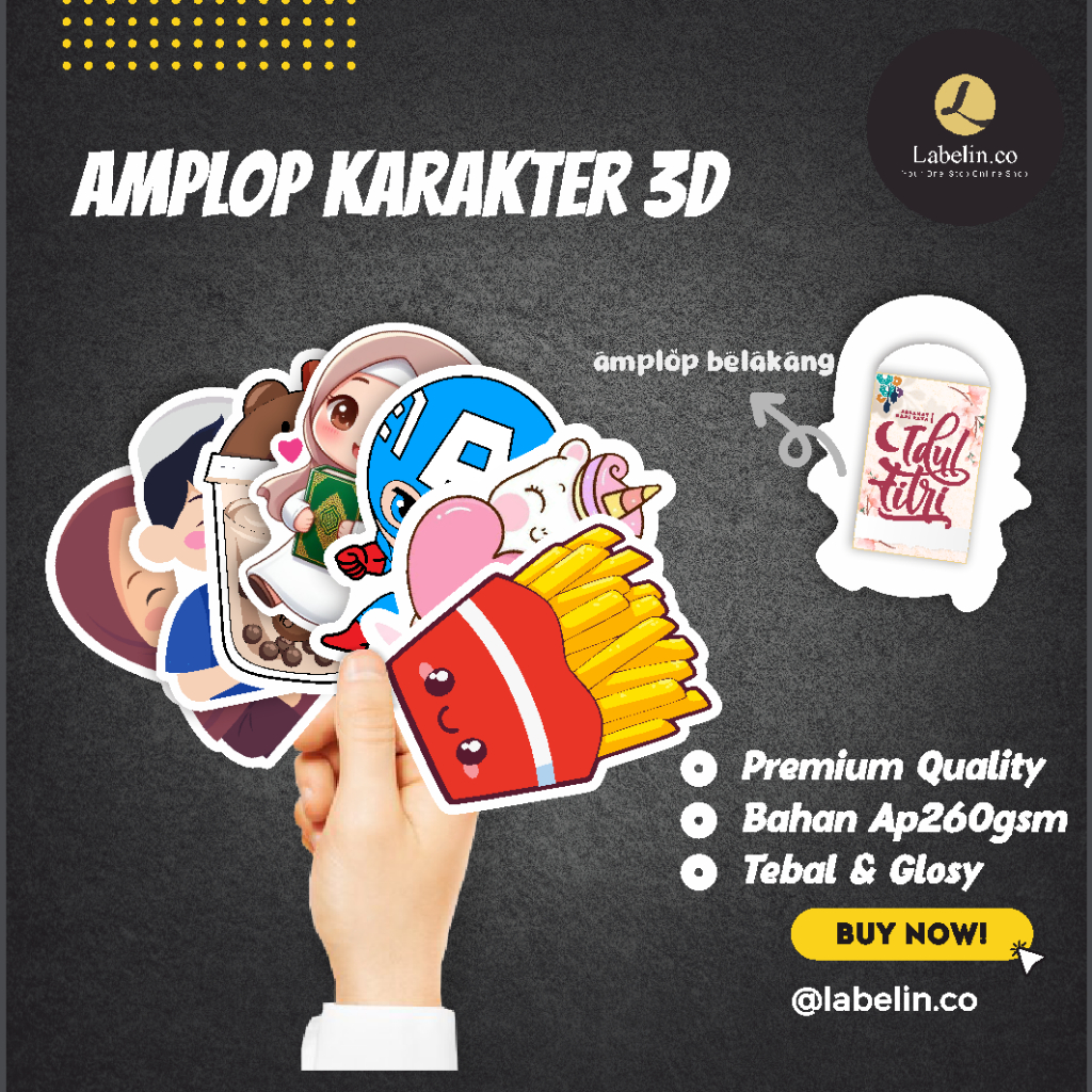 

AMPLOP KARAKTER 3D | ANGPAO AMPLOP LEBARAN IDUL FITRI LUCU motif banyak selalu ready