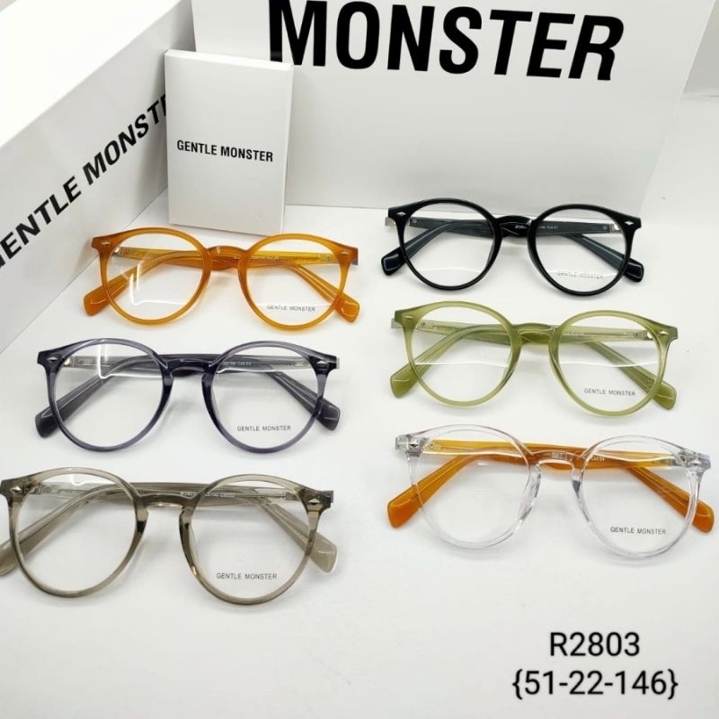 frame kacamata pria wanita bulat tebal R2803 grade original