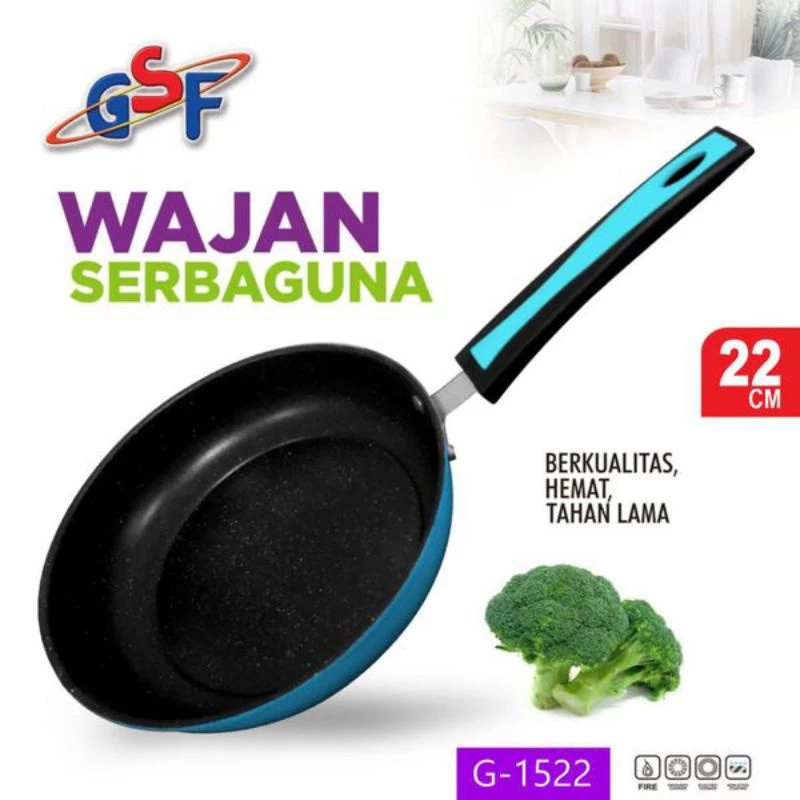 Teflon Frypan Warna Anti Lengket 22 Cm Gsf Serbaguna