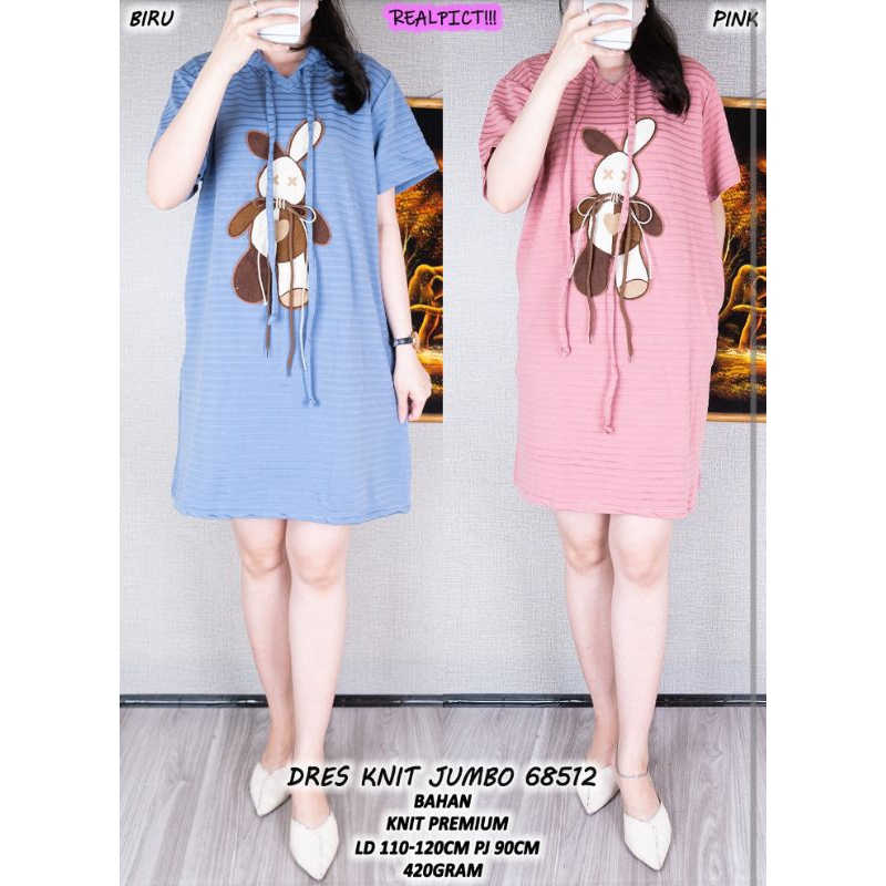 KS_C12 | 68512 DRESS KNIT JUMBO / DRESS SIMPLE WANITA / DRESS WANITA KEKINIAN