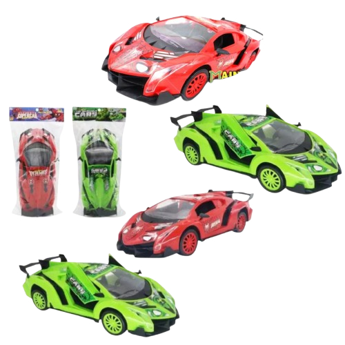 Mainan Mobil Balap Lambo Merah Spiderman dan Hijau Hulk 6745