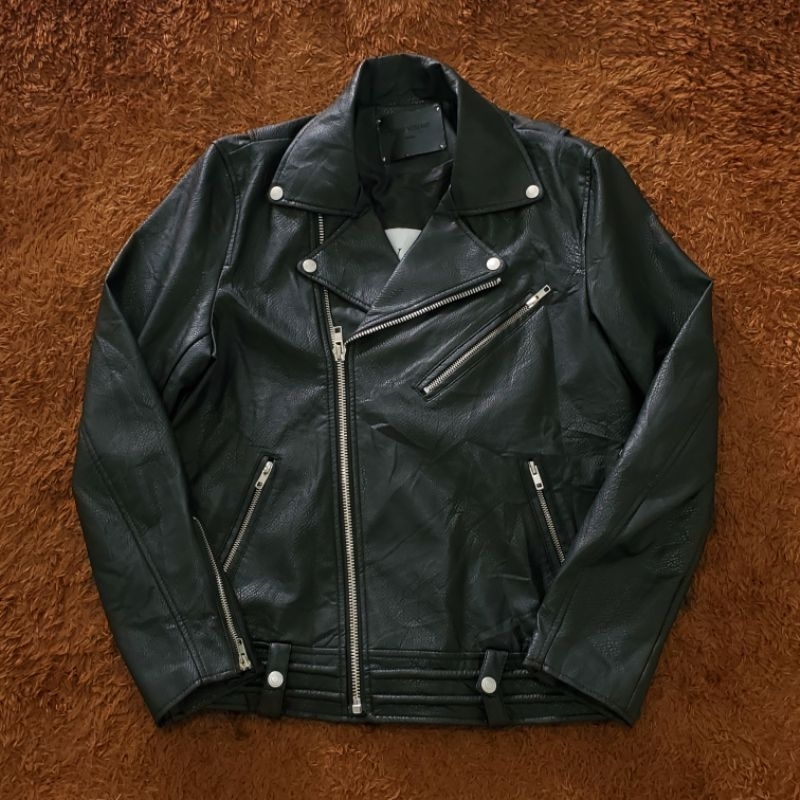 Dress Volume Ramones Biker Leather Jacket Outer Jaket Kulit