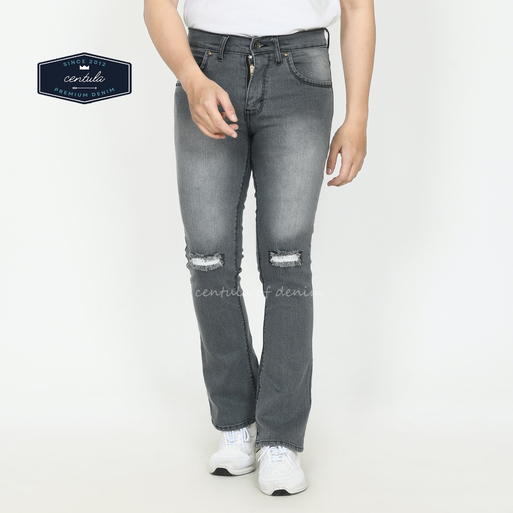 CELANA CUTBRAY PRIA PANJANG SOBEK Abu-Abu BAHAN BAJATEX CELANA CUTBRAY PANJANG TERLARIS