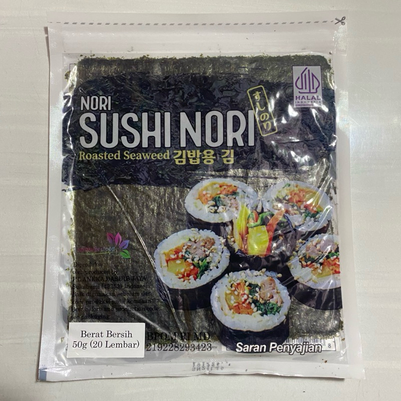 

Nori Sushi isi 20 Lembar termurah Halal Java Sakao Seaweed rumput laut bahan sushi kulit sushi bungkus kimbab bento anti robek