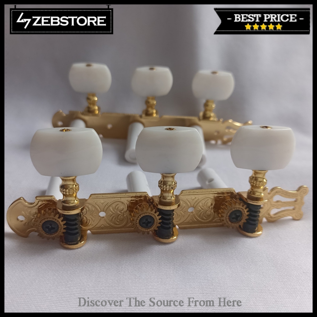 Dryer Tuning Machine Peg Pemutar Senar Classic Gold Head White