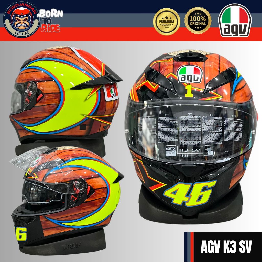 HELM AGV K3SV ROSSI MUGELLO 2004 - AGV K3-SV  FULL FACE - AGV K3 ORIGINAL AGV HELMETS