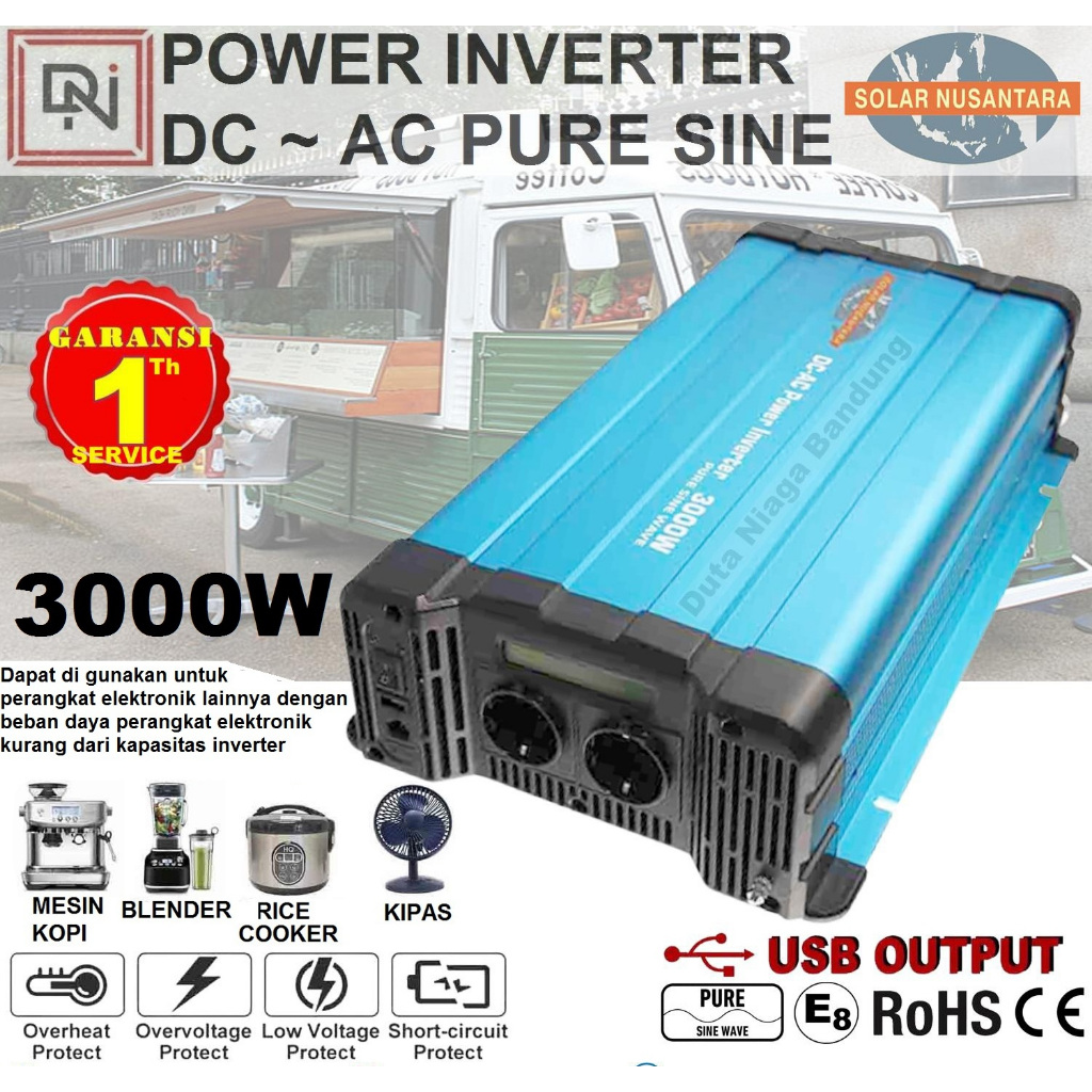 Inverter Pure Sine Wave 3000 watt 24Vdc Power Inverter pure sine