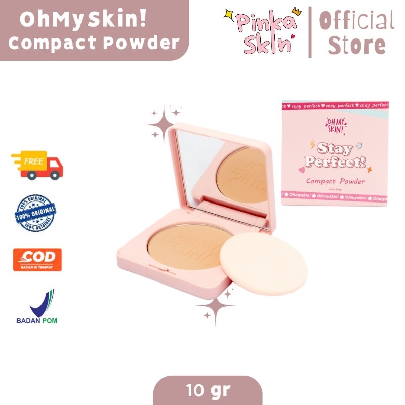[DIST RESMI] OHMYSKIN Stay Perfect Compact Powder | Bedak Padat by OhMySkin
