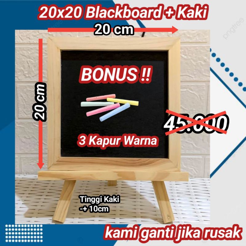 

PAPAN TULIS KAPUR 20X20 + kakai (Bonus 3 kapur warna) PAPAN TULIS HITAM | PAPAN TULISAN | PAPAN TULIS CAFE