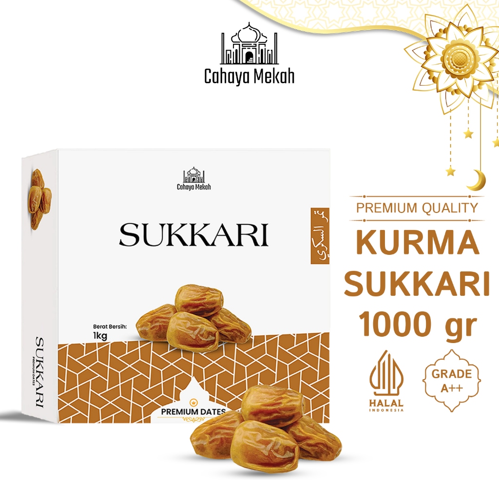 

Cahaya Mekah Kurma Sukkari Box Kemasan 1 Kg Super Premium Original High Quality Oleh Oleh Haji Umroh