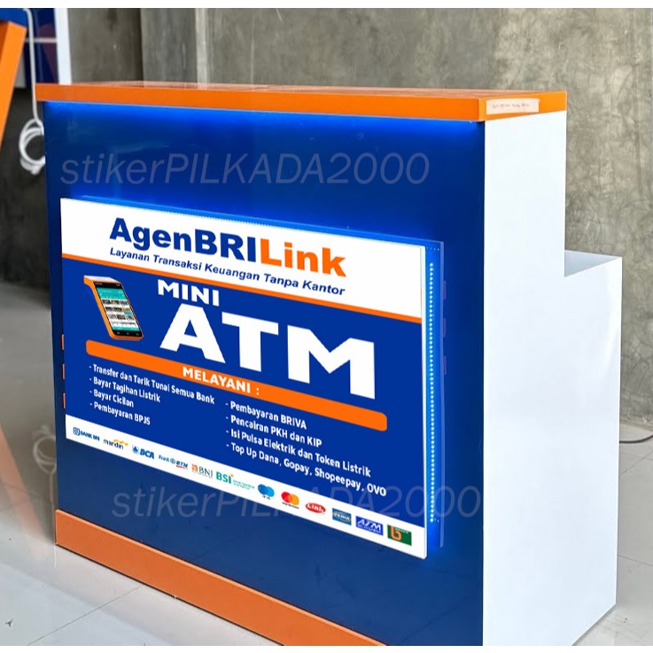 

STIKER VINYL MEJA KASIR AGEN BRILINK, BSI, BNI & MANDIRI