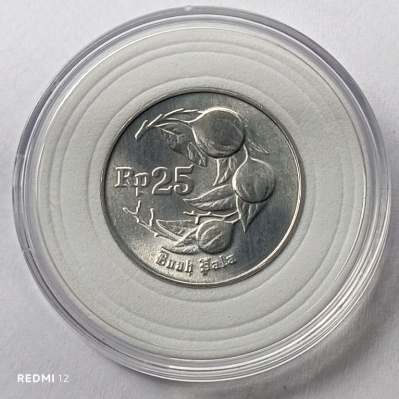 uang koin 25 rupiah pala GRES mulus asli utuh luster