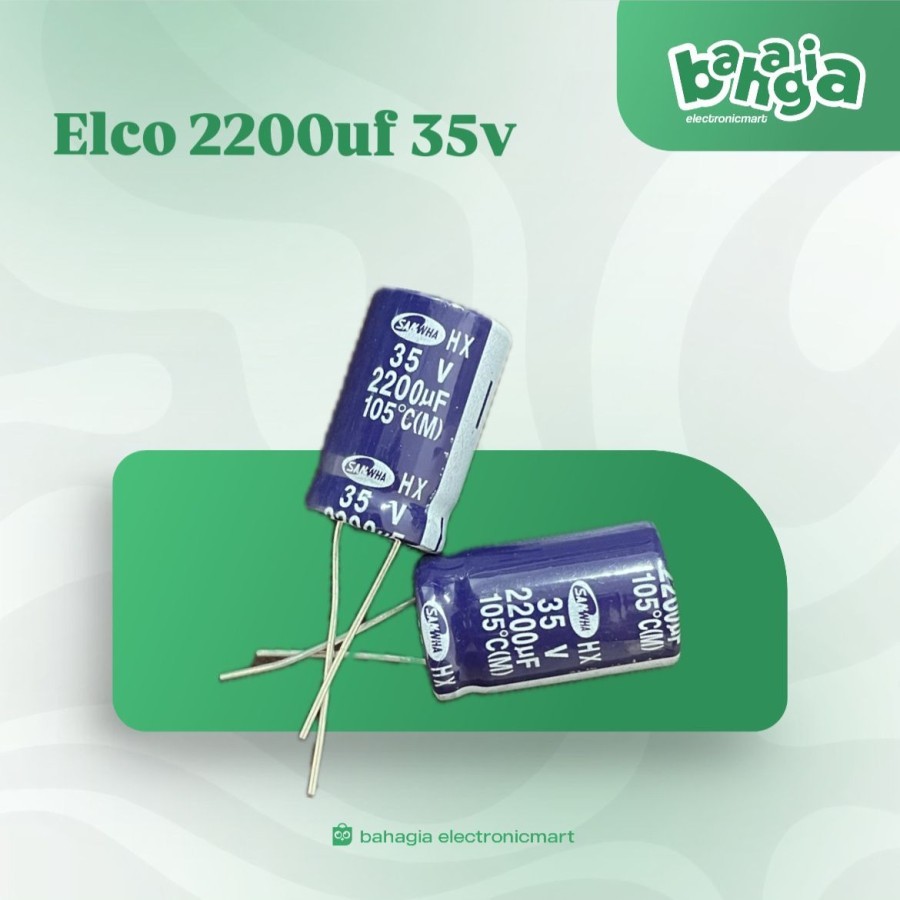 kapasitor capacitor elco elko 2200uf 35v / 2200 uf 35 v / 2200 35v