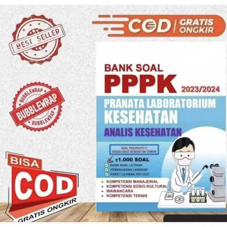 Terlaris BUKU BANK SOAL PPPK PRANATA LABORATORIUM KESEHATAN 2023/2024