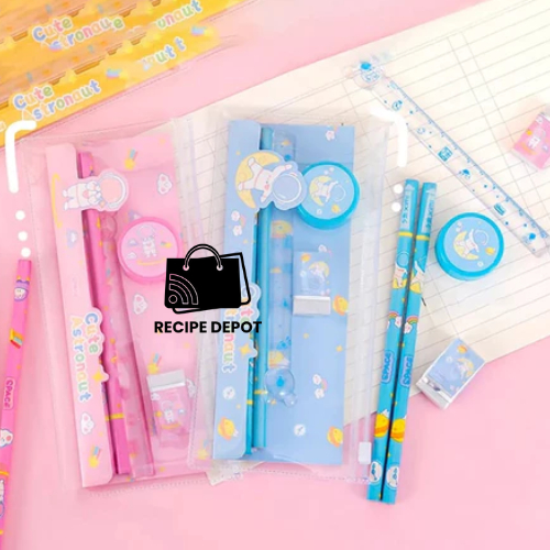 

Paket Peralatan Alat Tulis Pensil Pencil Penggaris Set 5 In 1 Astronaut Stationery With Pouch Bening Tranpsparan
