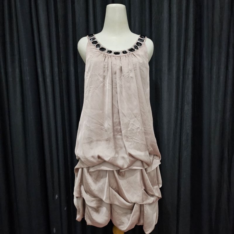 020 DRESS MANIK KUTUNG IMPORT SATIN SILK