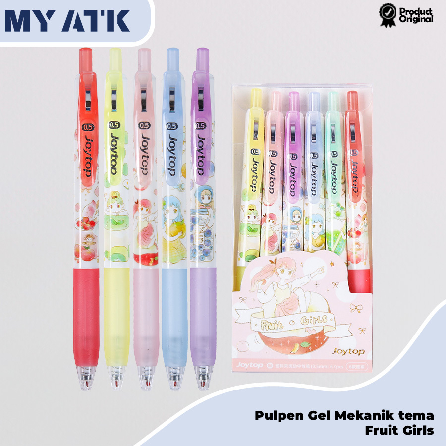 

Gel Pen Black Mekanik Set 6pcs/ Pulpen Kartun Lucu
