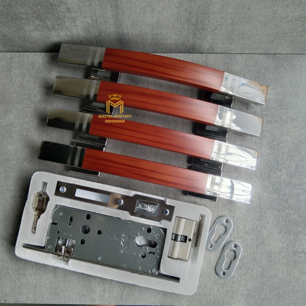 Gagang Pintu / Tarikan Pintu - 2psg + Body Kunci - Sabit