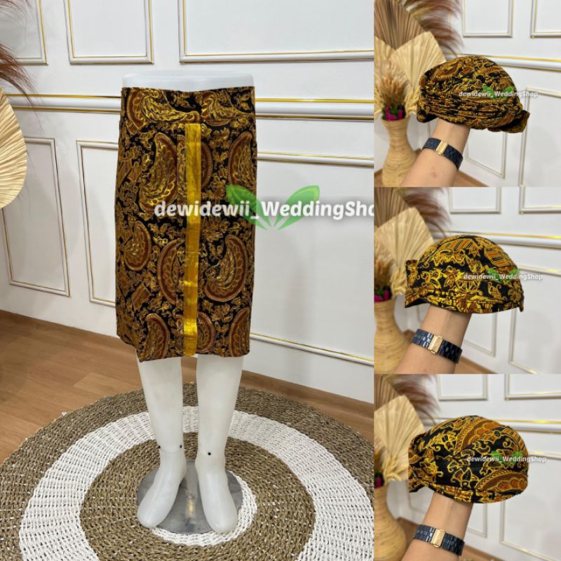 (1Jarik + 1Blangkon) Jarik Instan Sembong Cowok + Blangkon | Motif Lengkap