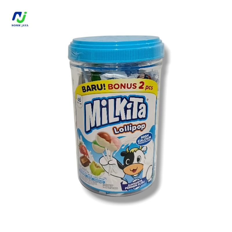 

Permen Milkita Lolipop Toples Isi 30+Exstra 2 Pcs@9g(ASSORTED LOLIPOP)