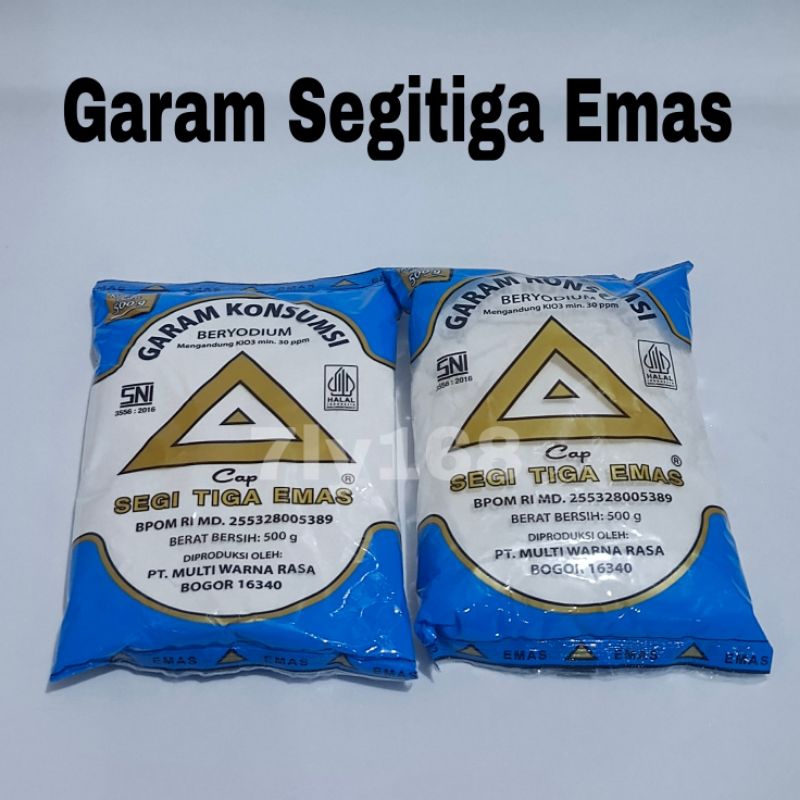 

Garam Dapur Garam Halus Garam Yodium Cap Segi Tiga Emas 250 Gram 500 Gram