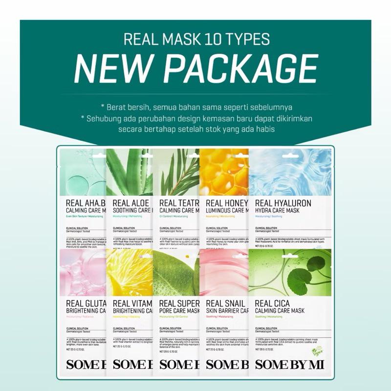 SOME BY MI Real Care sheet mask MASKER 20g (EXP TERBARU)