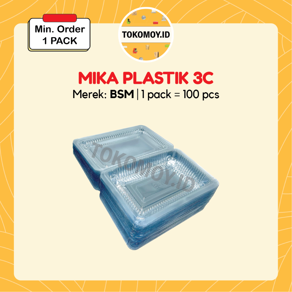 (Isi 100pcs) Mika Plastik 3C 4C 5C isi 100 pcs / Foodpack / Kotak Kemasan / Snack Kue Basah Kering J