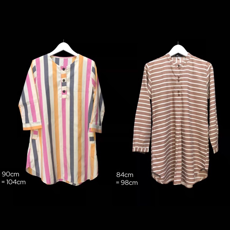[Preloved] tunik atasan wanita motif garis garis