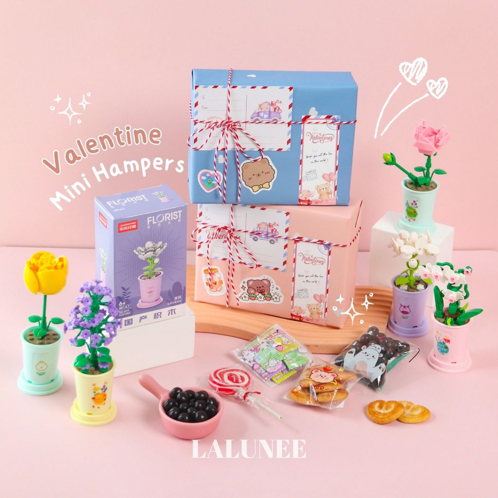 

Mini Hampers Valentine Lucu isi Bricks, Cookies, Permen - Kado Valentine - Valentine Gift
