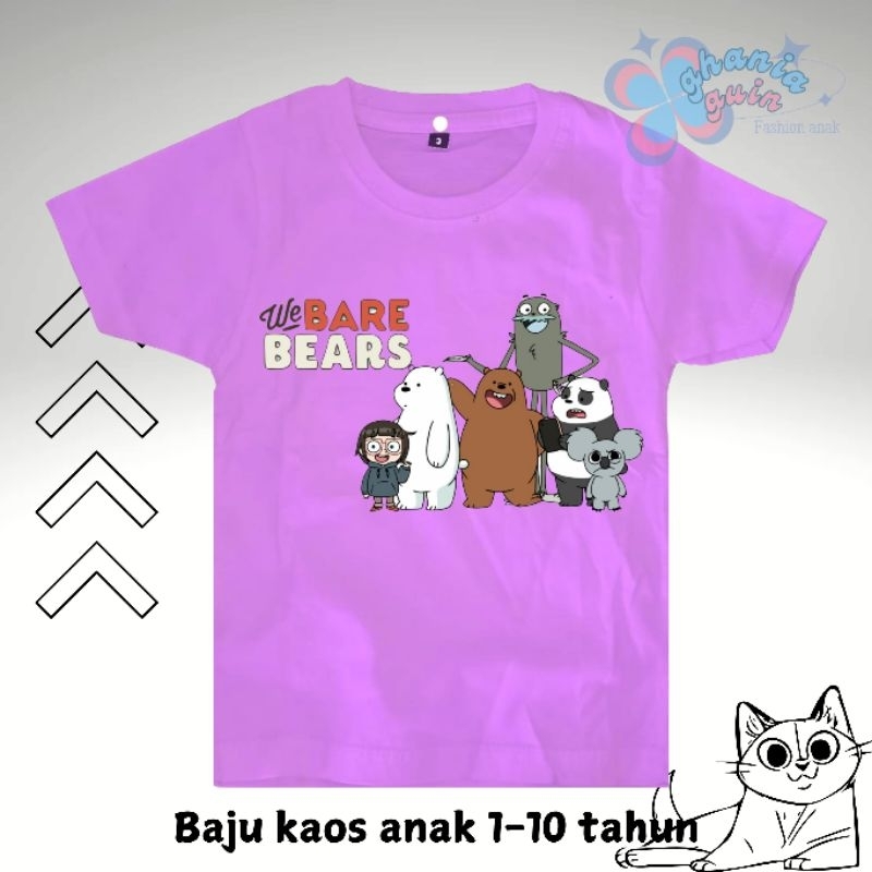 BAJU KAOS ANAK WE BARE BEARS/ATASAN ANAK