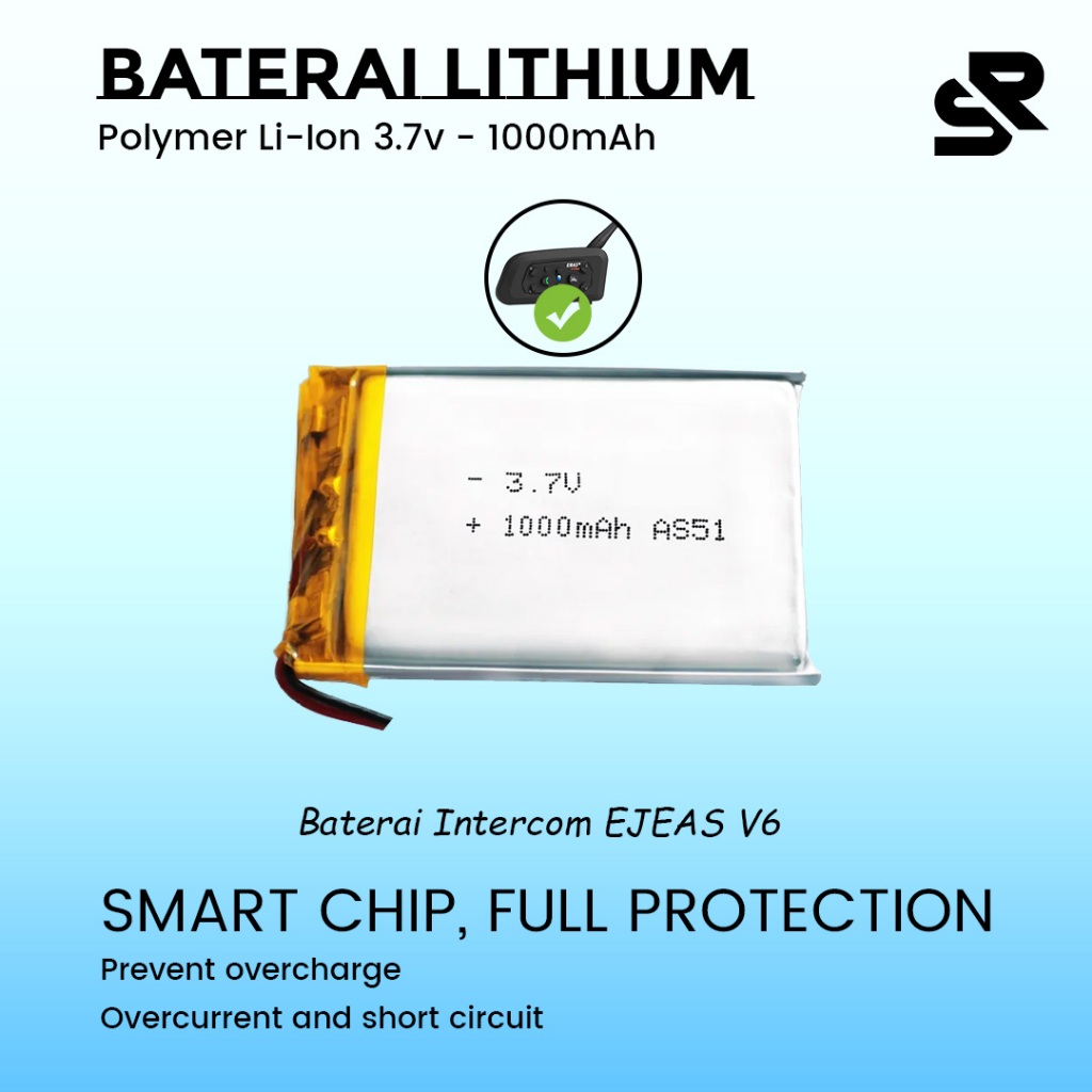 Baterai Intercom EJEAS V6 1000 mAh