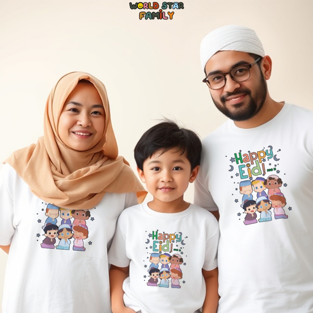 WSF Kaos Couple LEBARAN Lucu Baju lebaran Tahun ini Kaos lebaran Kekinian Kaos Keluarga Couple terba