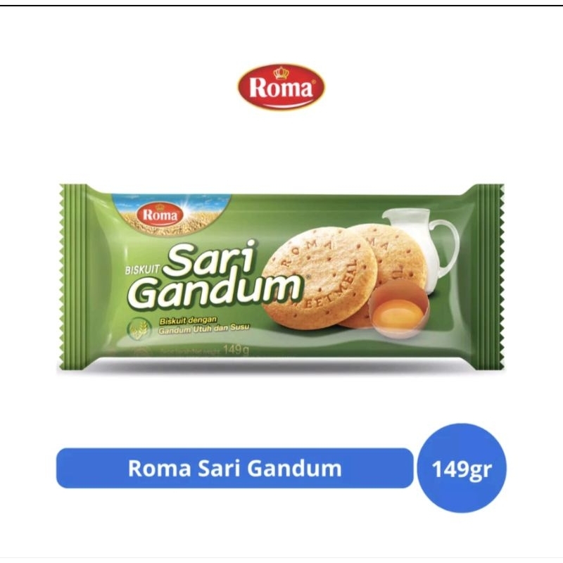 

(SEDANG)ROMA SARI GANDUM & SUSU 149 GRAM