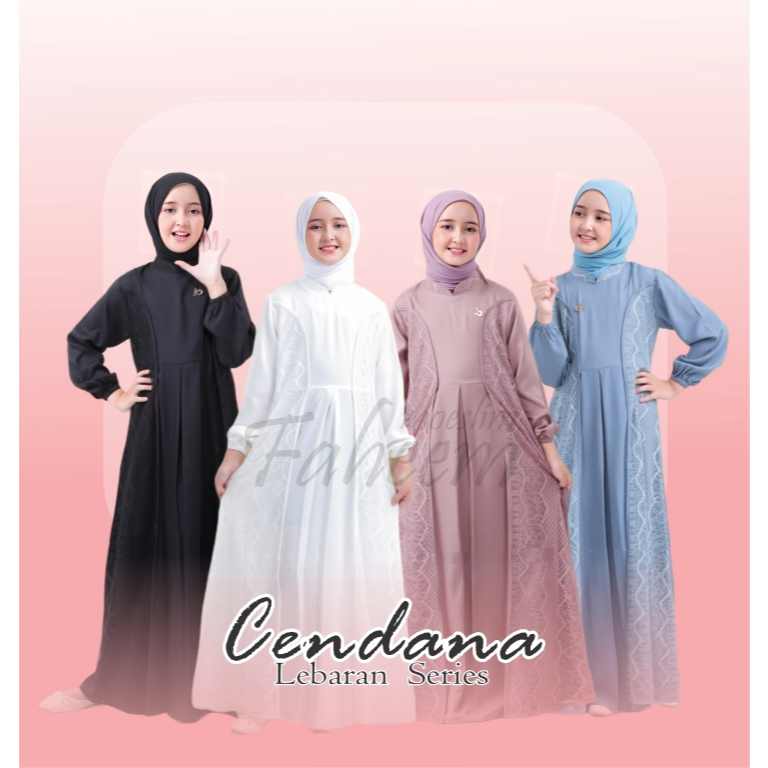 𝐅𝐚𝐡𝐞𝐞𝐦 Gamis Cendana Baju Anak Remaja Tanggung 11 12 13 14 15 tahun Matt Cringkle Mix Brokat Baju Ga