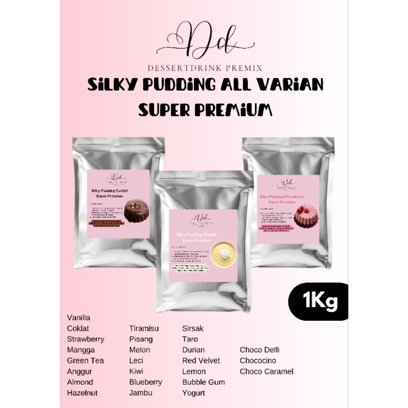 

Bubuk Silky Pudding ANEKA VARIAN RASA 1Kg/1000Gram MURAH Super Premium Dessertdrink Premix / Bubuk Pudding Aneka Varian Rasa 1 Kg Super Premium / Silky Pudding / Silky Pudding Powder / Silky Bubuk Powder / Bubuk Silky Puding / Bubuk Puding / Puding Powder