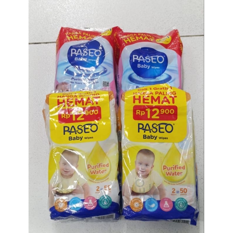 Paseo Baby Wipes purified water ( harga hemat ) all variant